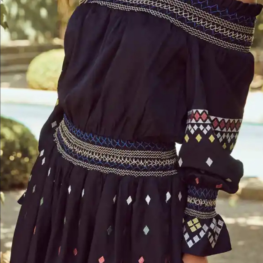 Bailando off shoulder embroidered off the shoulder dress